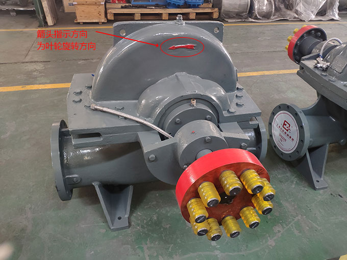 雙吸離心泵葉輪旋轉(zhuǎn)示意圖 雙吸離心泵葉輪旋轉(zhuǎn)示意圖