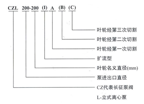 圖1立式離心泵型號(hào)意義 圖1立式離心泵型號(hào)意義