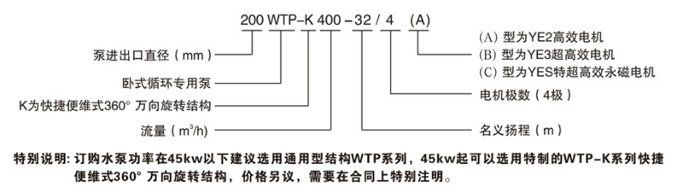 WTP臥式節(jié)能泵型號意義圖 WTP臥式節(jié)能泵型號意義圖